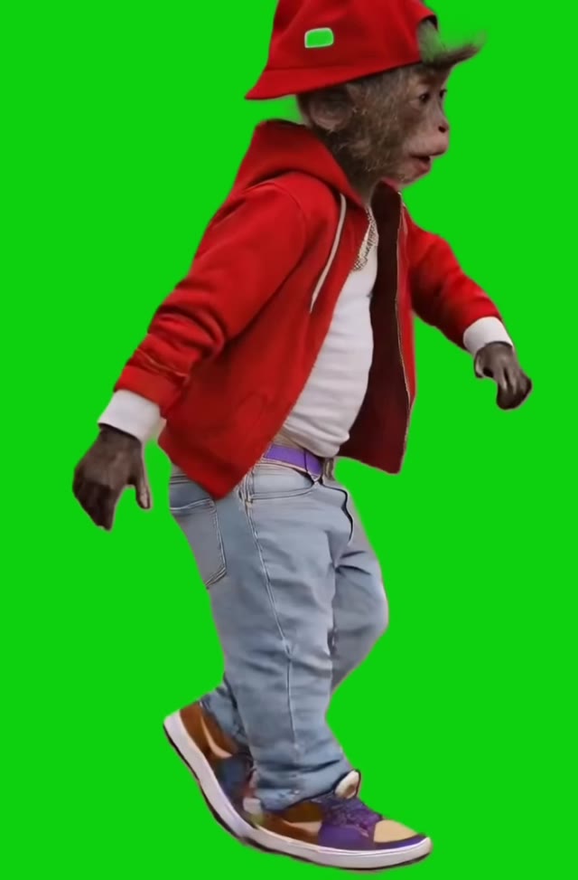 Monkey wop dance green screen