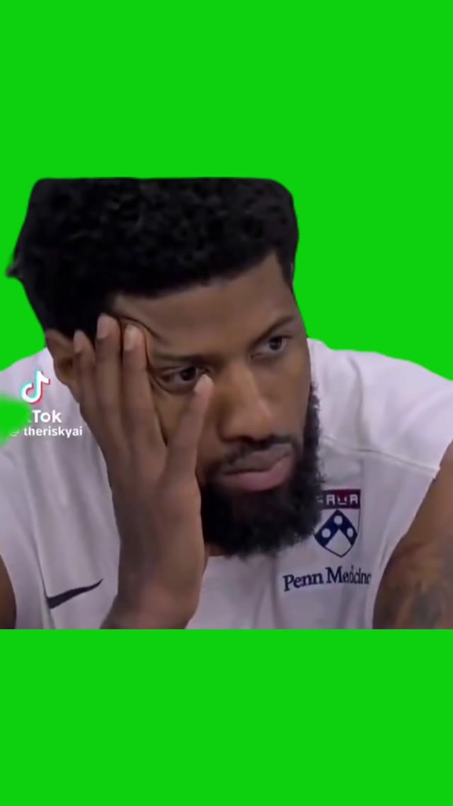 Paul George cry green screen