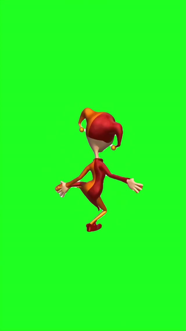 5MS163BO Jester dancing for Queen 4k green screen