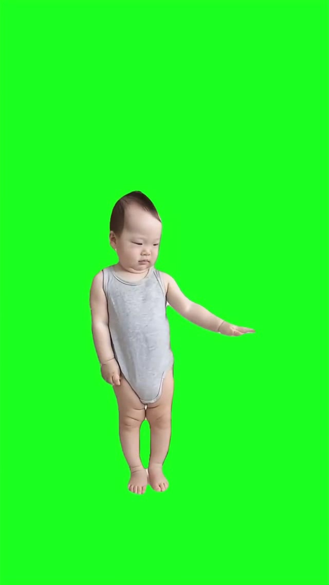 Ai baby dance trend green screen