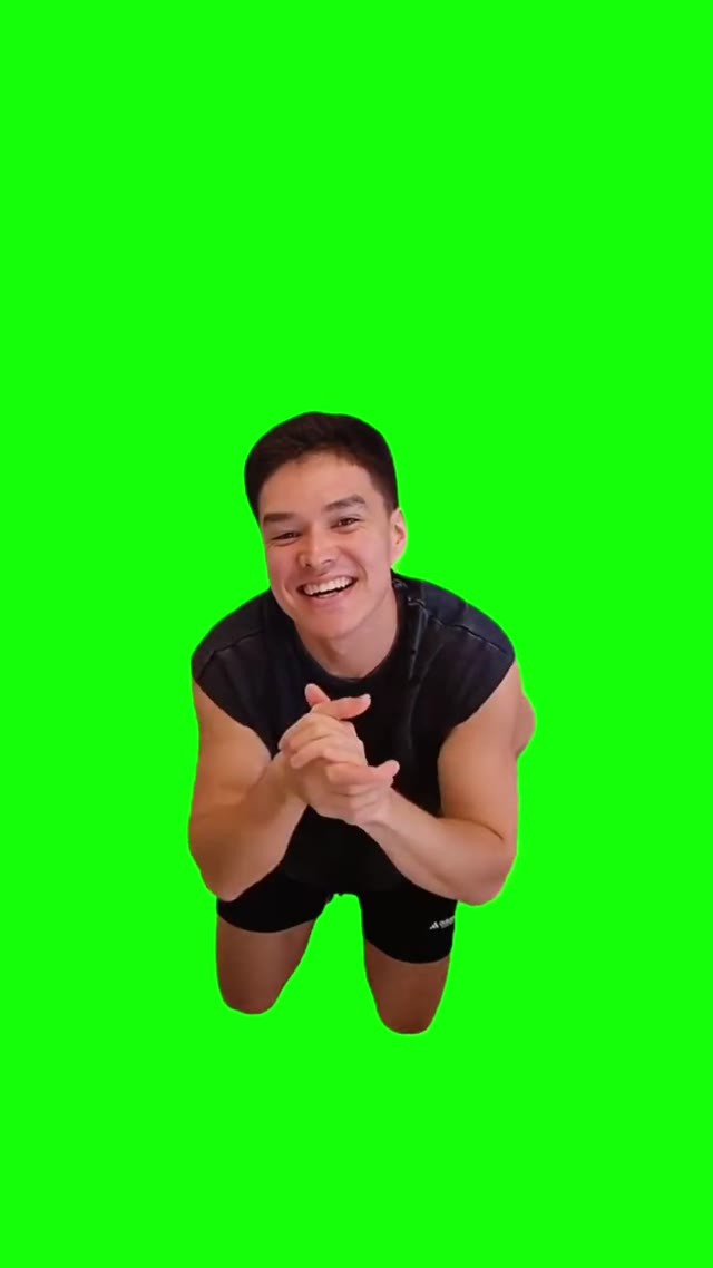 Aleks Laughs And Claps Original green screen