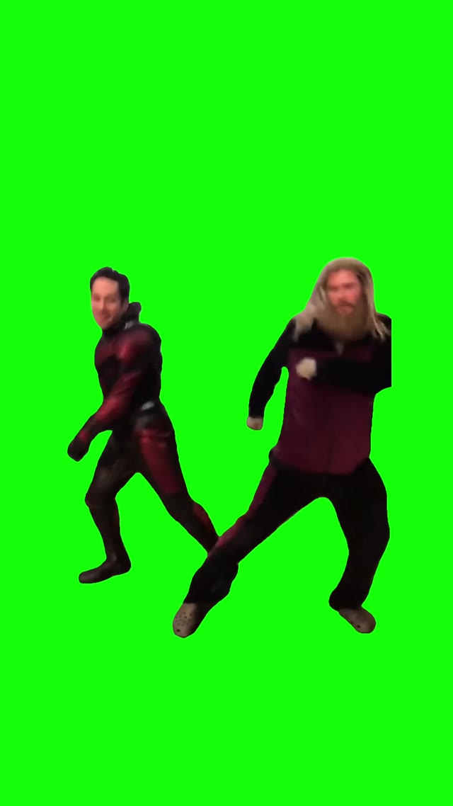 Antman and Thor Dancing green screen