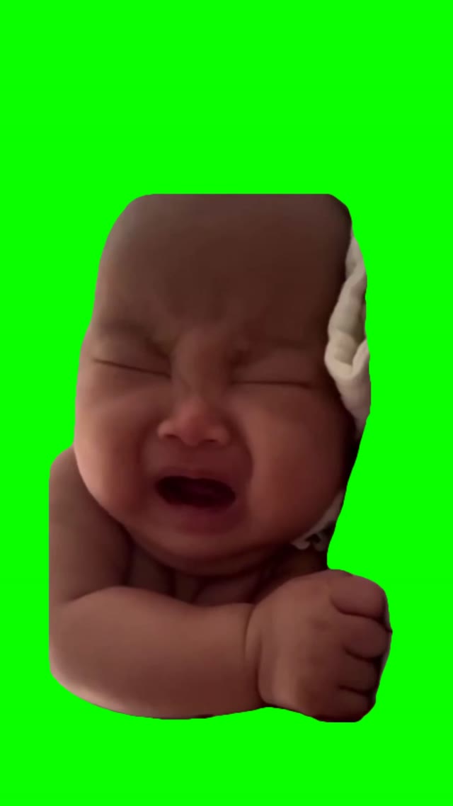 Baby crying green screen