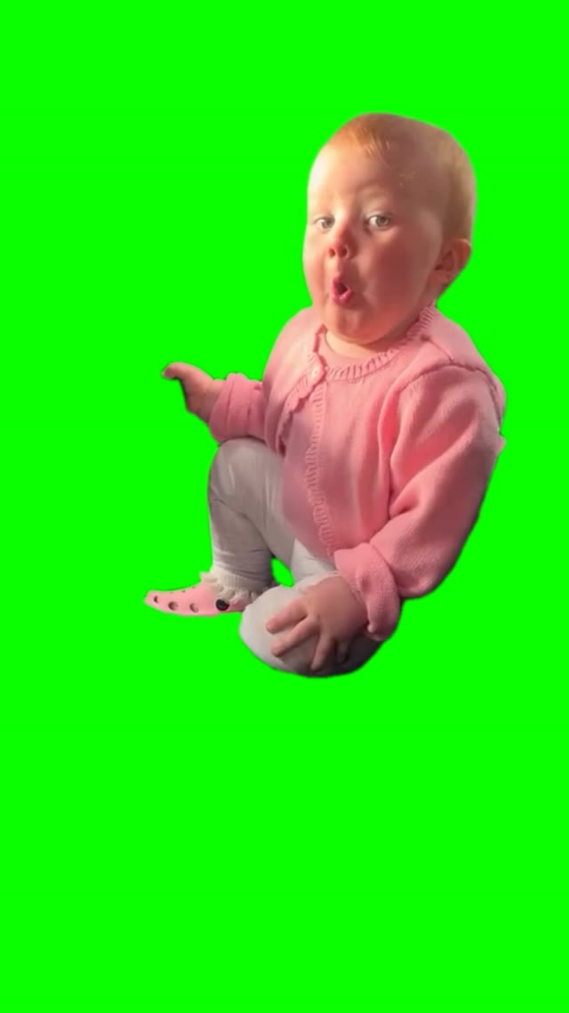 Baby reaction green screen