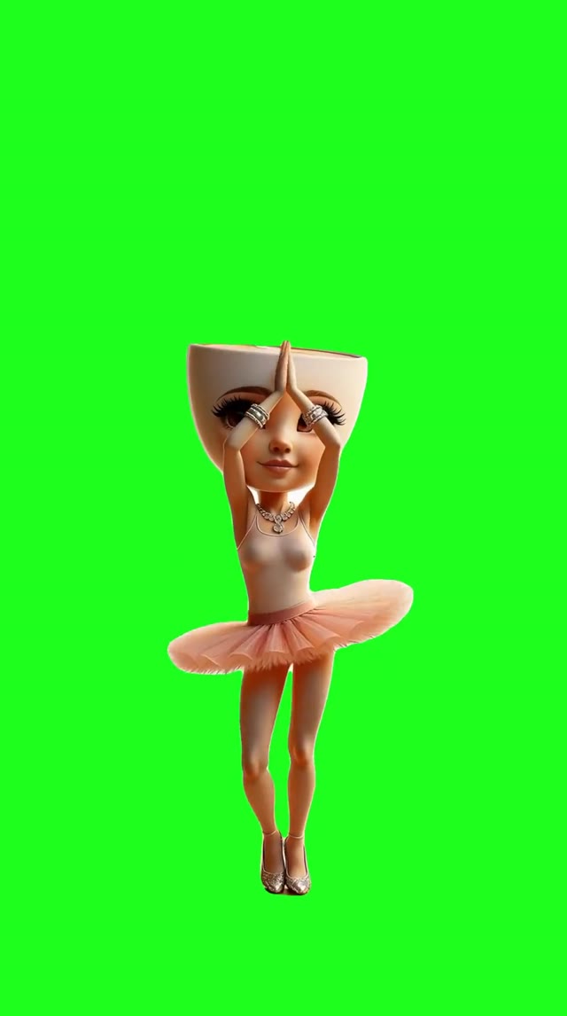 Ballerina Cappuccina Dancing To Rosa green screen