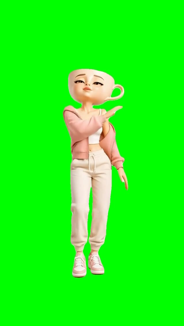 Ballerina Chiki Sha Dance V2 green screen