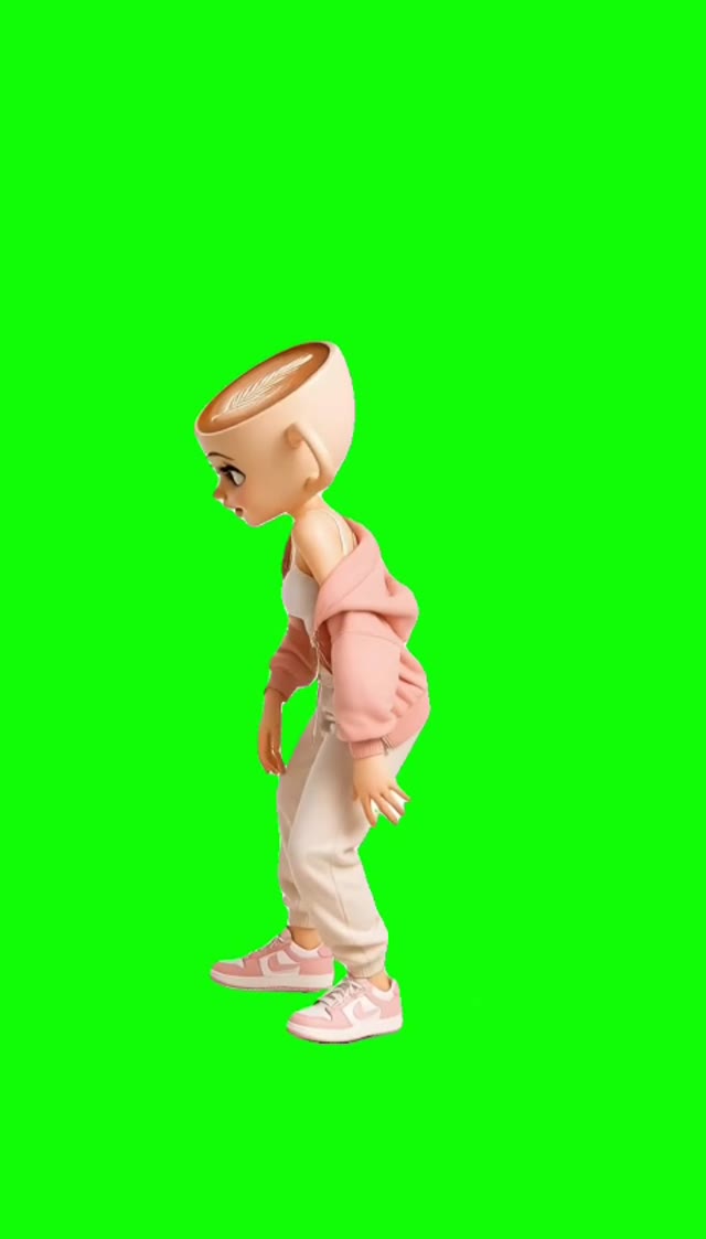 Ballerina Tiki Tiki green screen