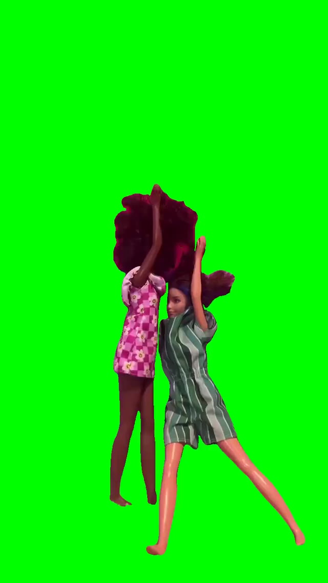 Barbies Throwing Hands green screen