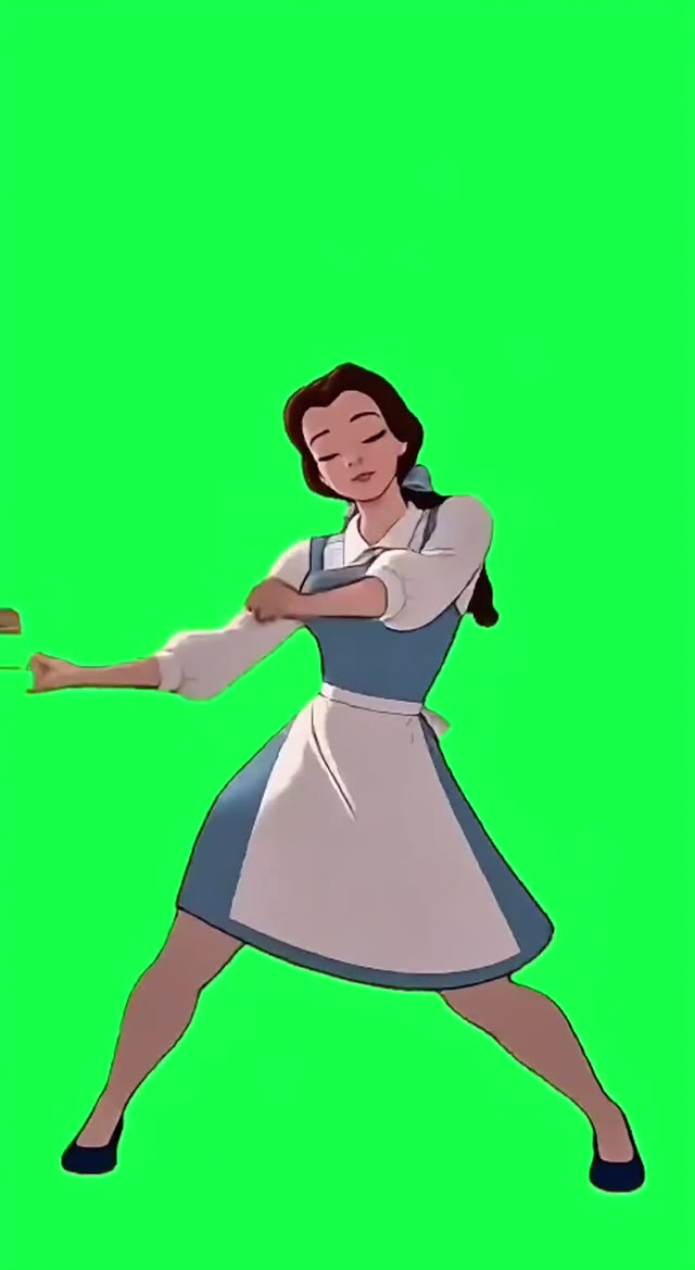 Belle dancing green screen