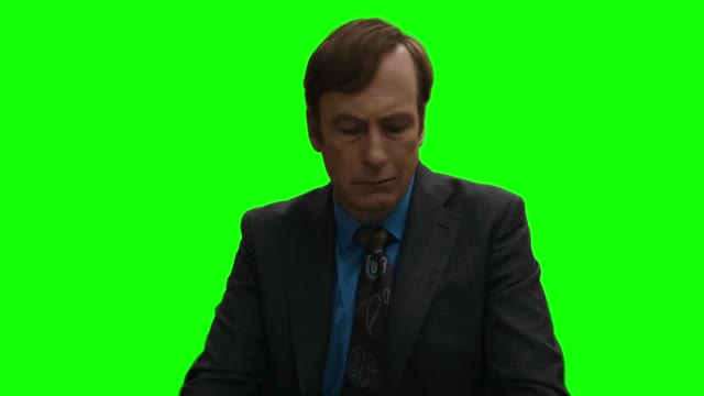 Better Call Saul Jimmy McGill looking sad green screen