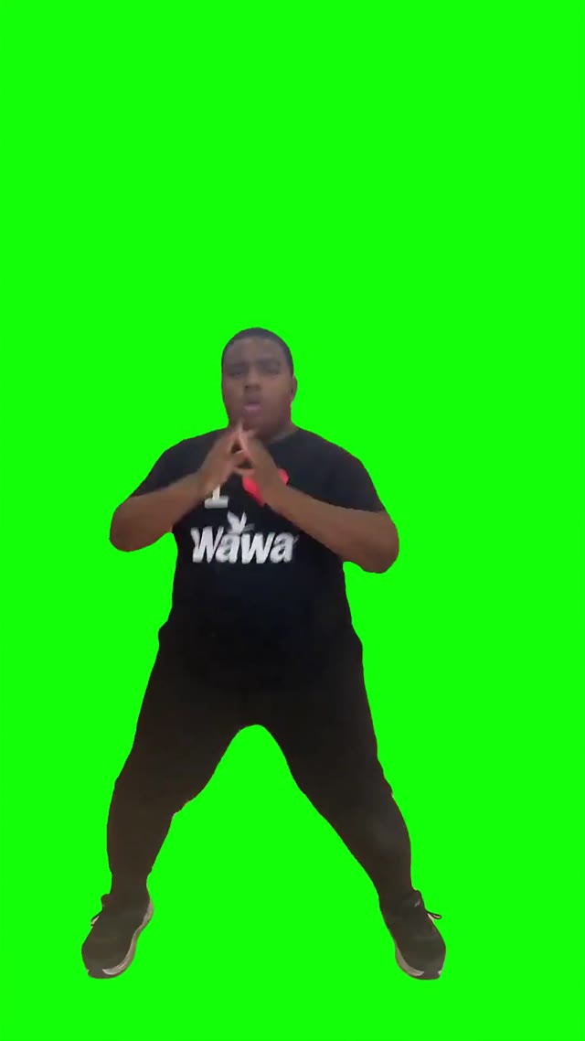 Big back getting down green screen