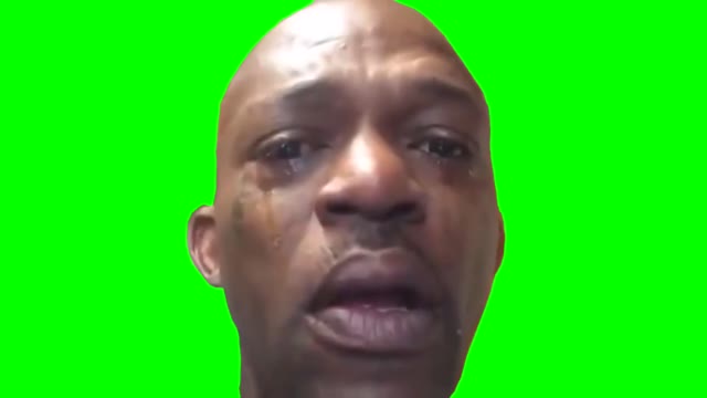 Black Guy Crying green screen