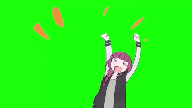 Bocchi The Rock Dancing Kikuri Angry Seika green screen