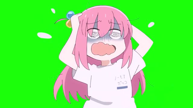 Bocchi The Rock Hitori Confused green screen