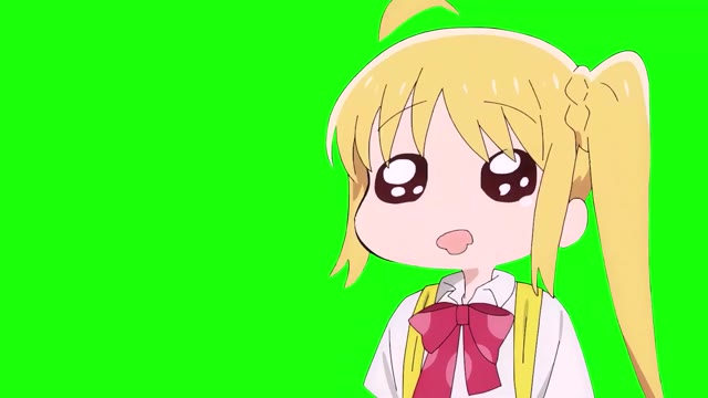 Bocchi The Rock Nijika begins to cry green screen