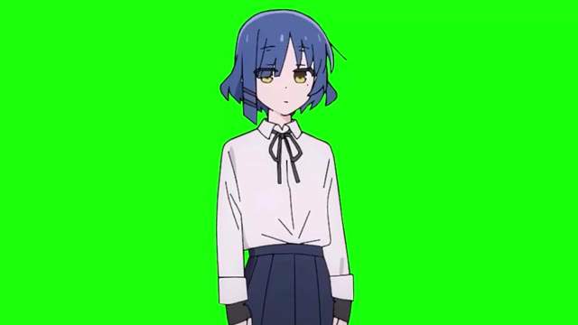 Bocchi The Rock Ryo pointing her fingerGreen Screen green screen