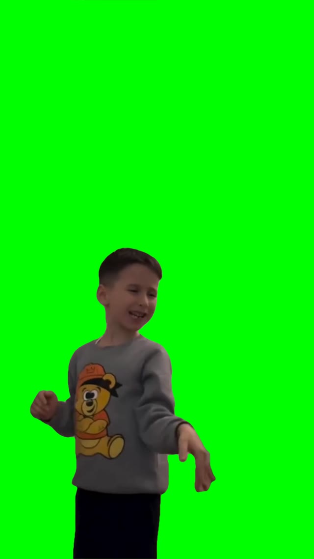 Boy dancing green screen
