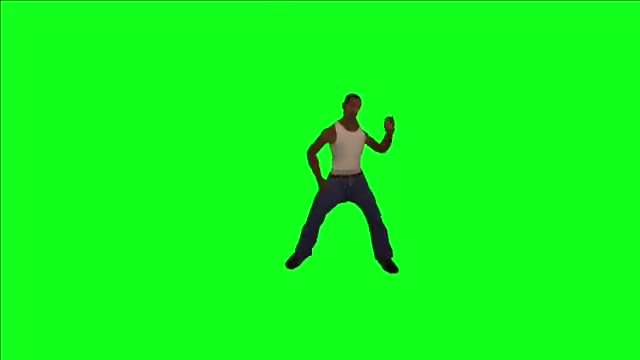 CJ dancing green screen