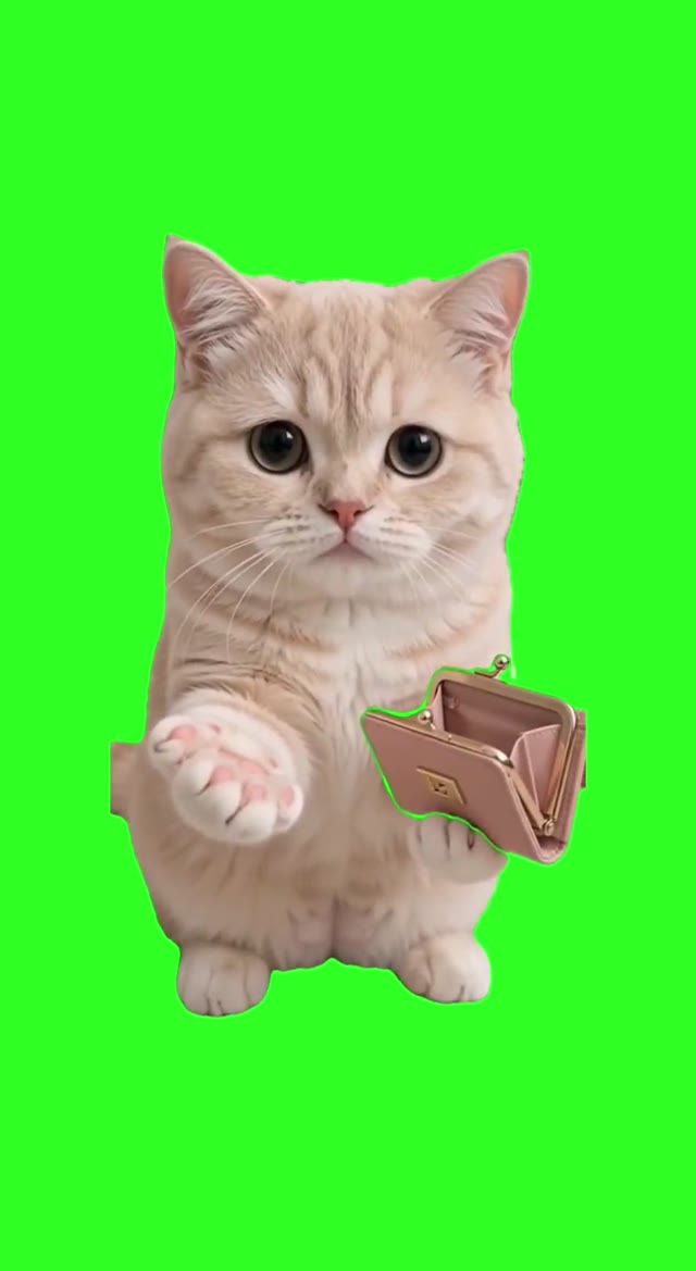Cat Begging For Money green screen