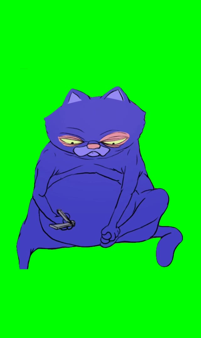 Cat coughing green screen