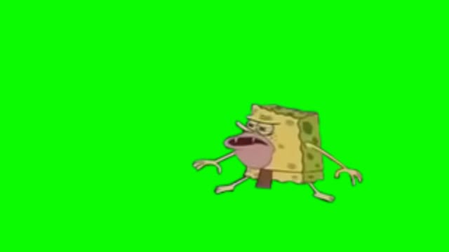 Caveman Spongebob green screen