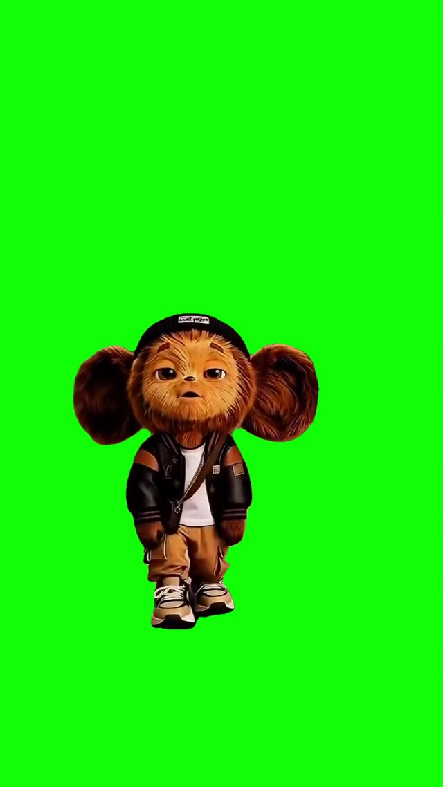 Cheburashka dancing green screen