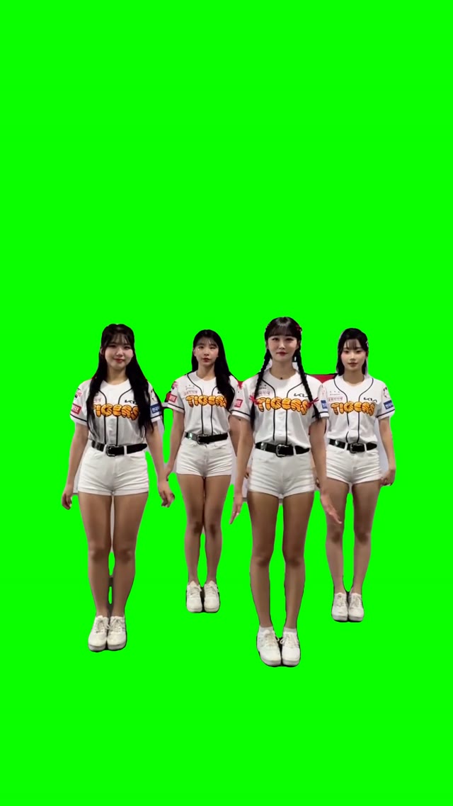 Cheerleaders pikki pikki dance green screen