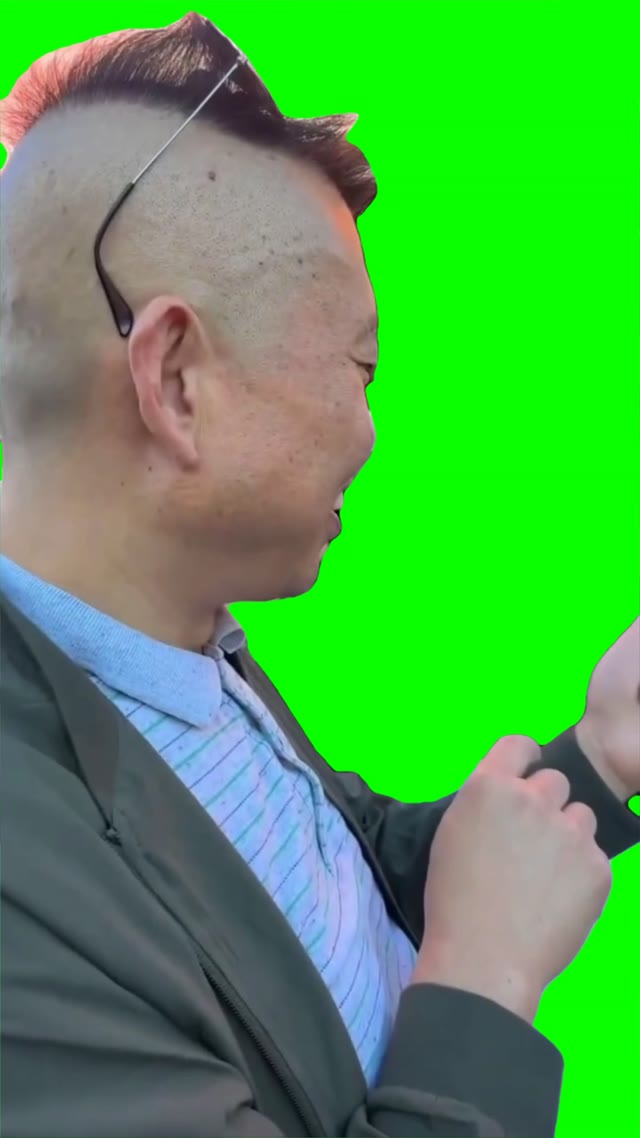 Chinese guy sideeye green screen