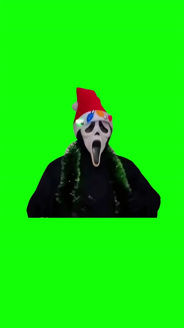 Christmas Ghostface green screen