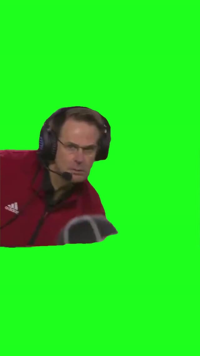 Coach looking around green screen