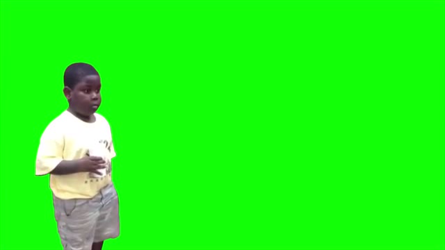 Confused fat kid green screen