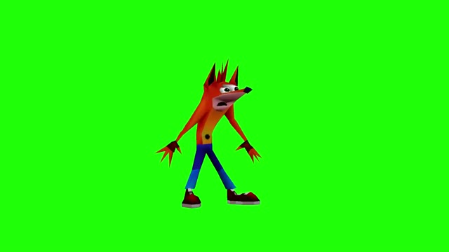 Crash Bandicoot Woah green screen