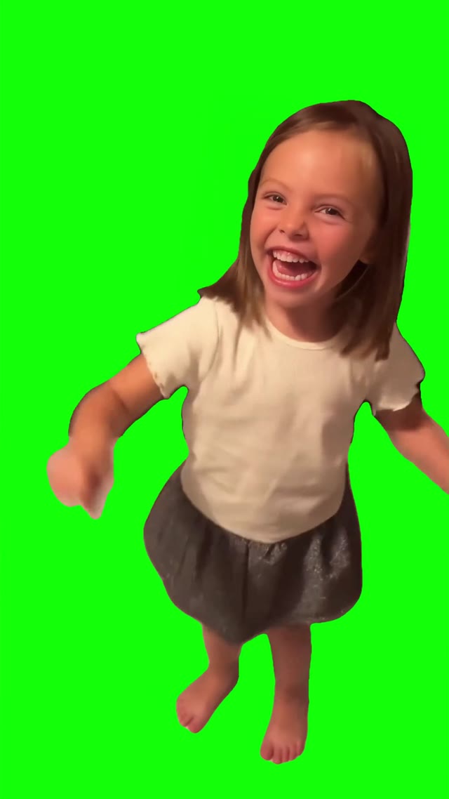 Creepy moto dance girl 4k green screen