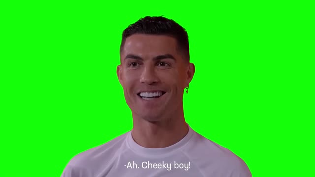 Cristiano Ronaldo Ah Cheeky boy green screen