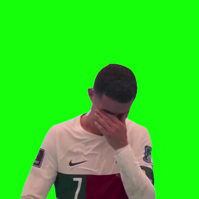 Cristiano Ronaldo Crying After World Cup Loss green screen