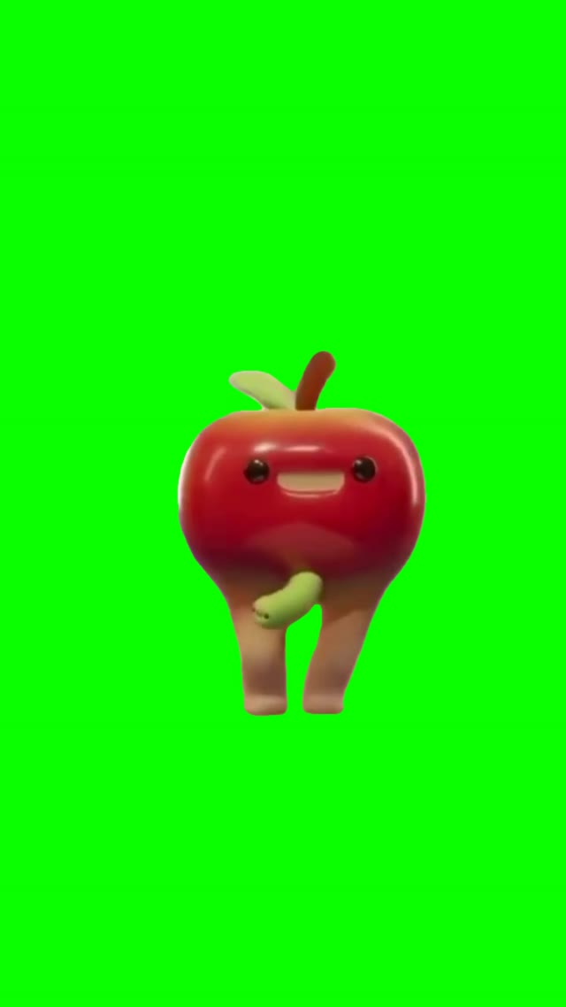 Dancing apple green screen