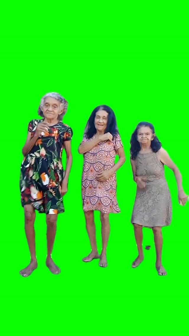 Dancing grannies green screen