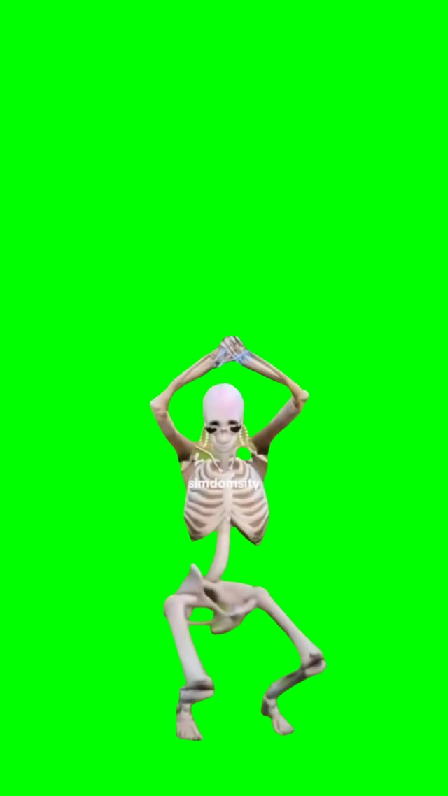 Dancing skeleton green screen