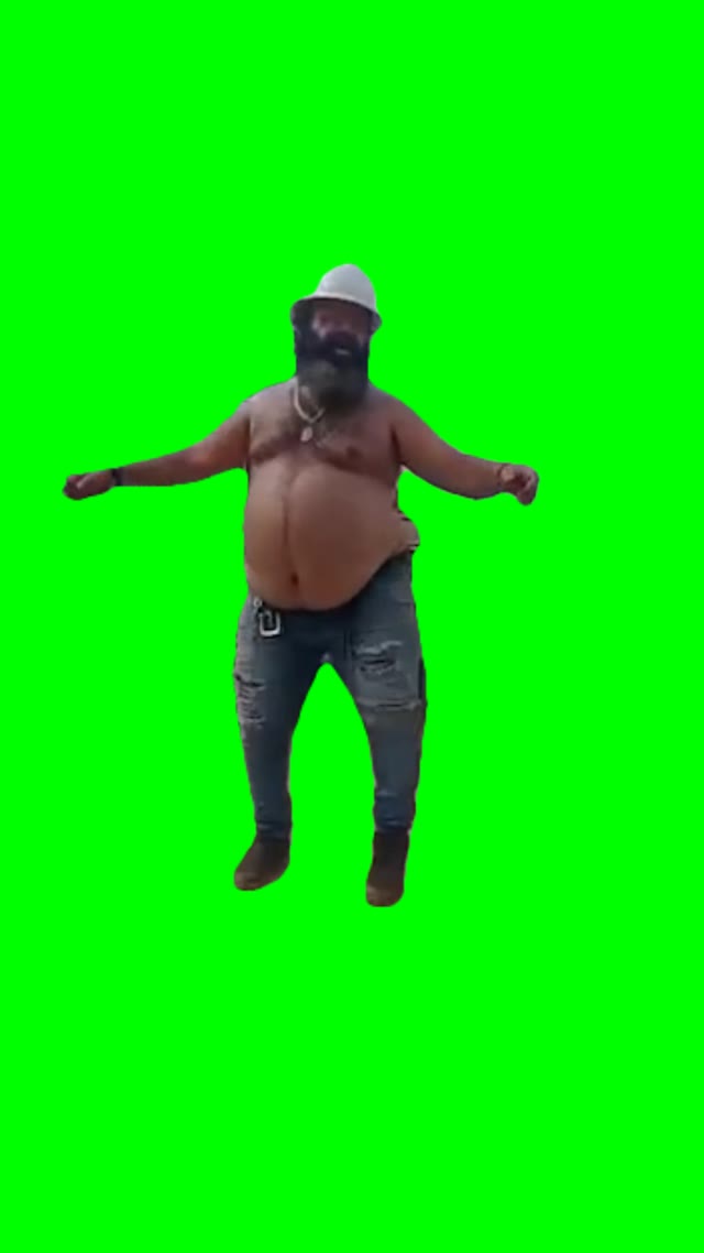 Dancing truck driver green screen