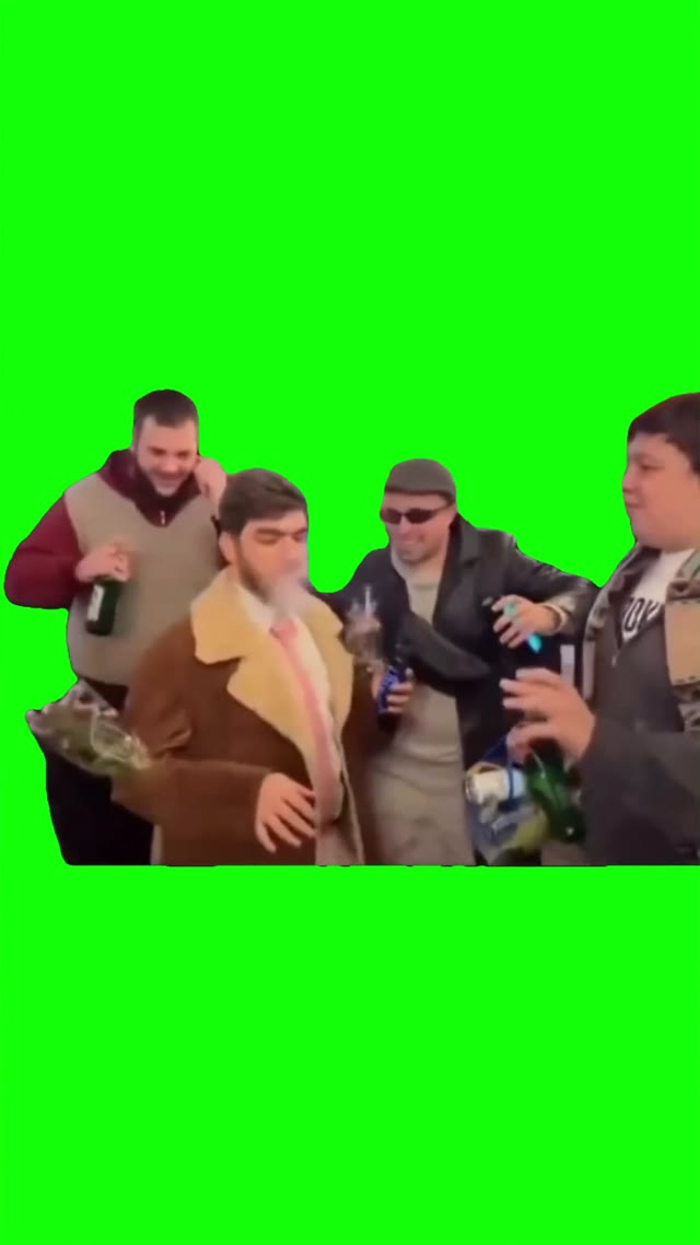 Dancing with boys 4k green screen