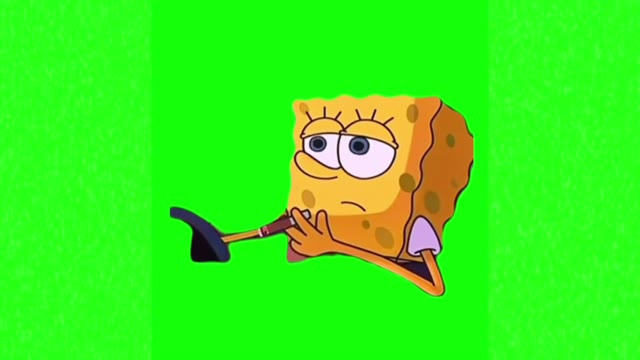 Depressed SpongeBob green screen