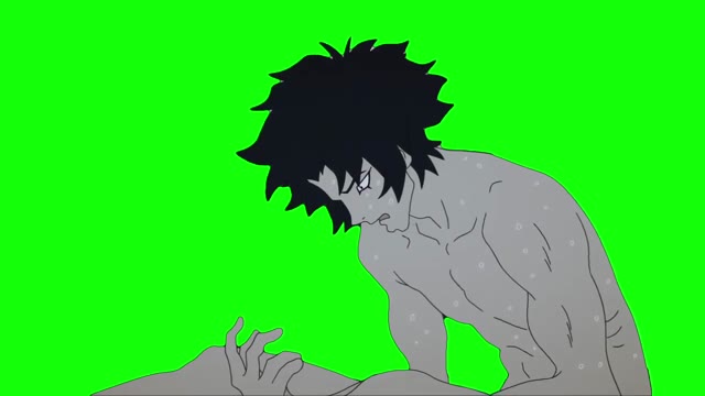 Devilman Crybaby Akira Paints His Ceiling green screen