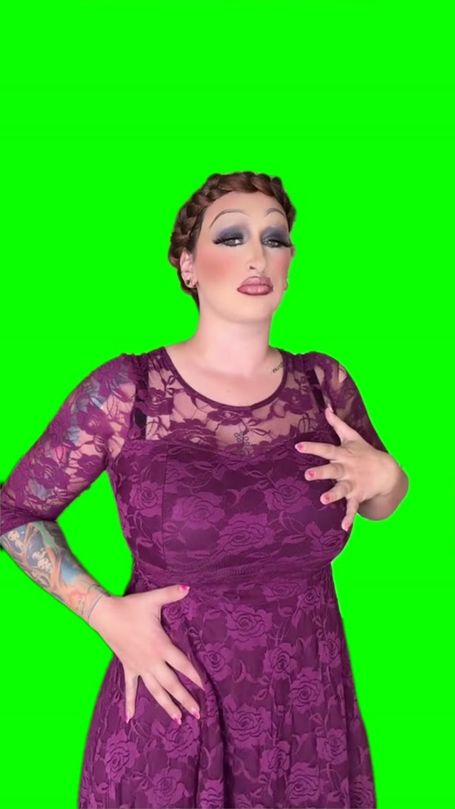 Doris dancing to apples green screen