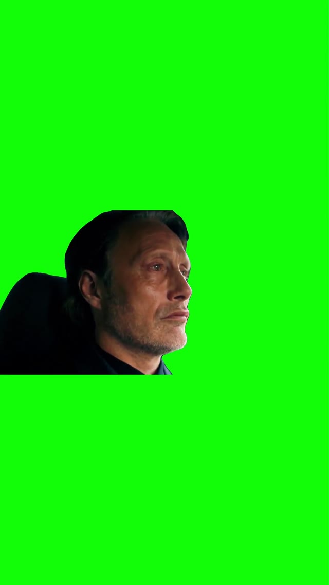 Dude crying green screen