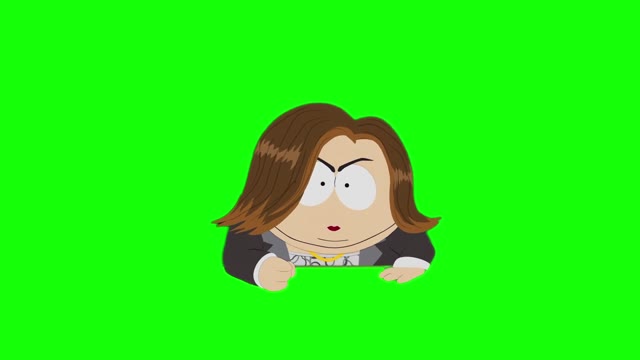 Eric Cartman as Kathleen Kennedy put a chick in it and make her gay South Park green screen