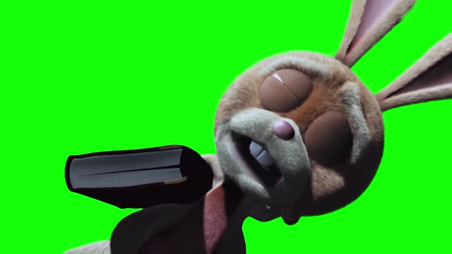 EvilBunnyRabbitLaughing HoodwinkedGreen green screen