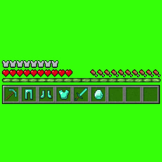 FREE Minecraft Hotbar Death Animation green screen