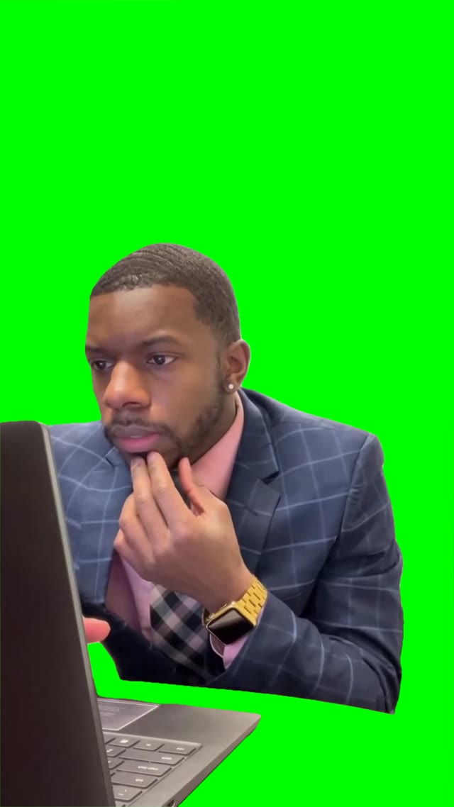 Fake office laugh green screen
