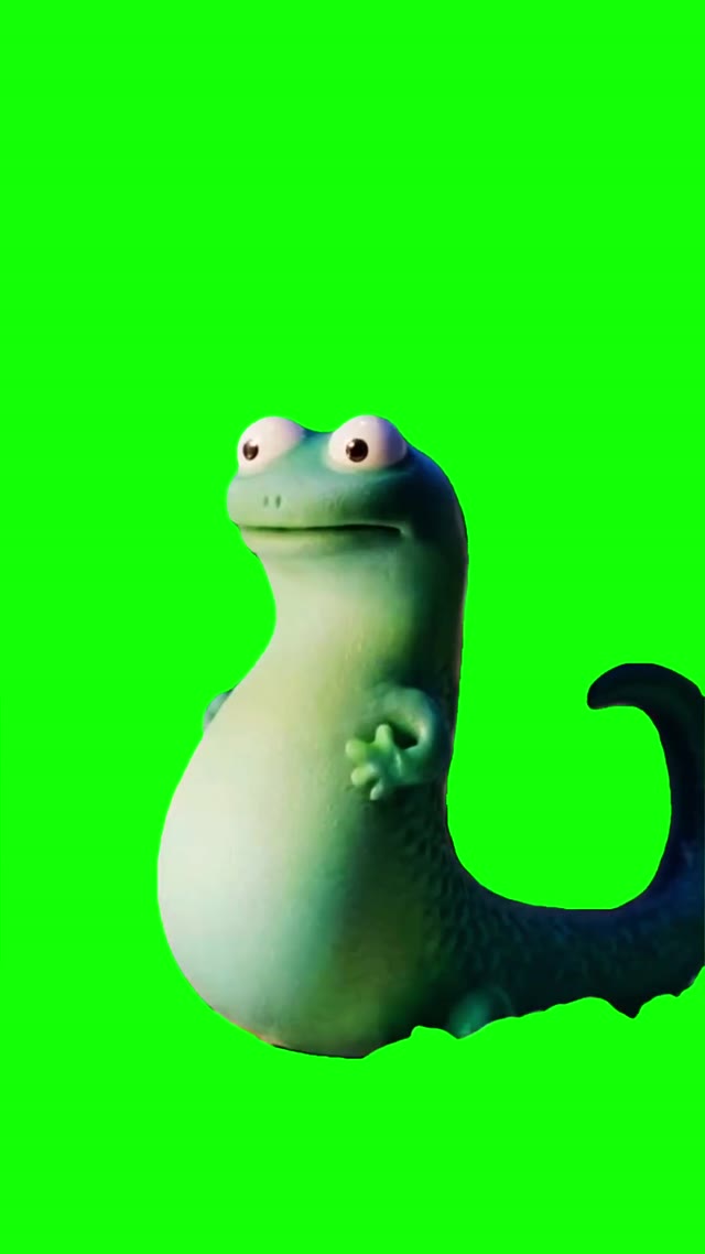 Fat Lizard Looking green screen