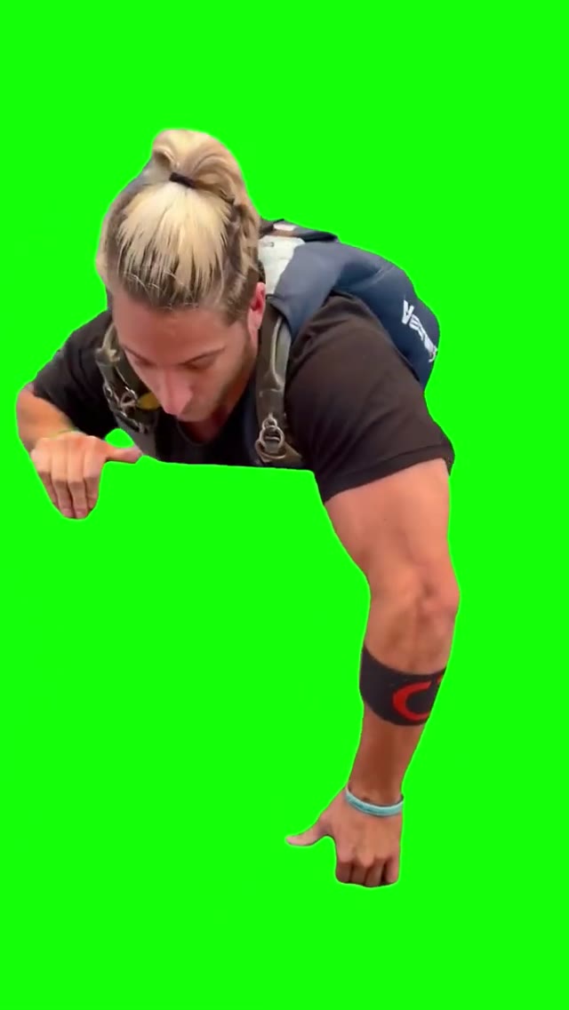 Freddy Chase Skydive green screen